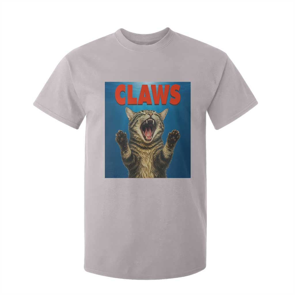 Funny Claws Cat T Shirt For Kid Horror Movie Parody TS12 Ice Gray Print Your Wear