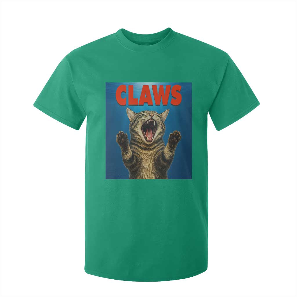 Funny Claws Cat T Shirt For Kid Horror Movie Parody TS12 Irish Green Print Your Wear