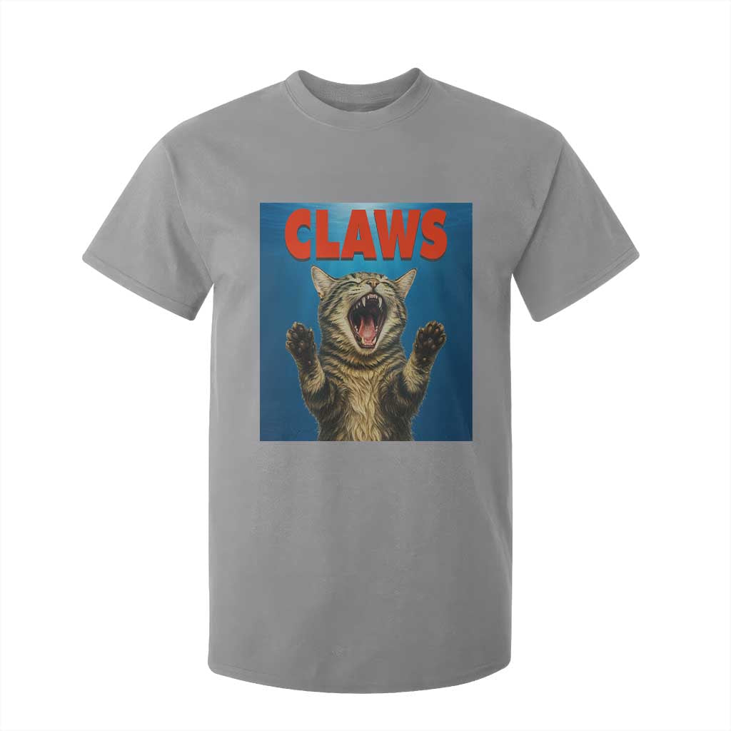Funny Claws Cat T Shirt For Kid Horror Movie Parody TS12 Sport Gray Print Your Wear