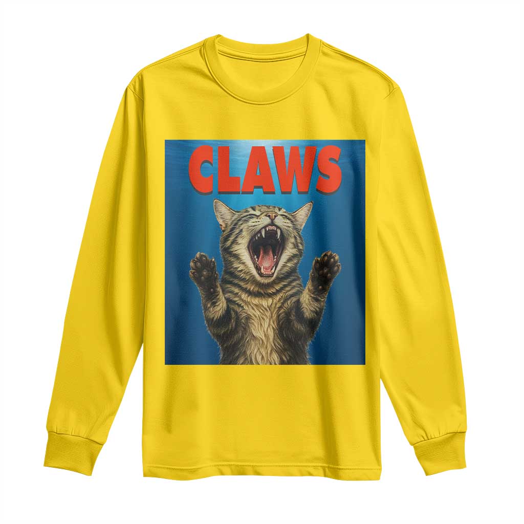 Funny Claws Cat Long Sleeve Shirt Horror Movie Parody TS12 Daisy Print Your Wear