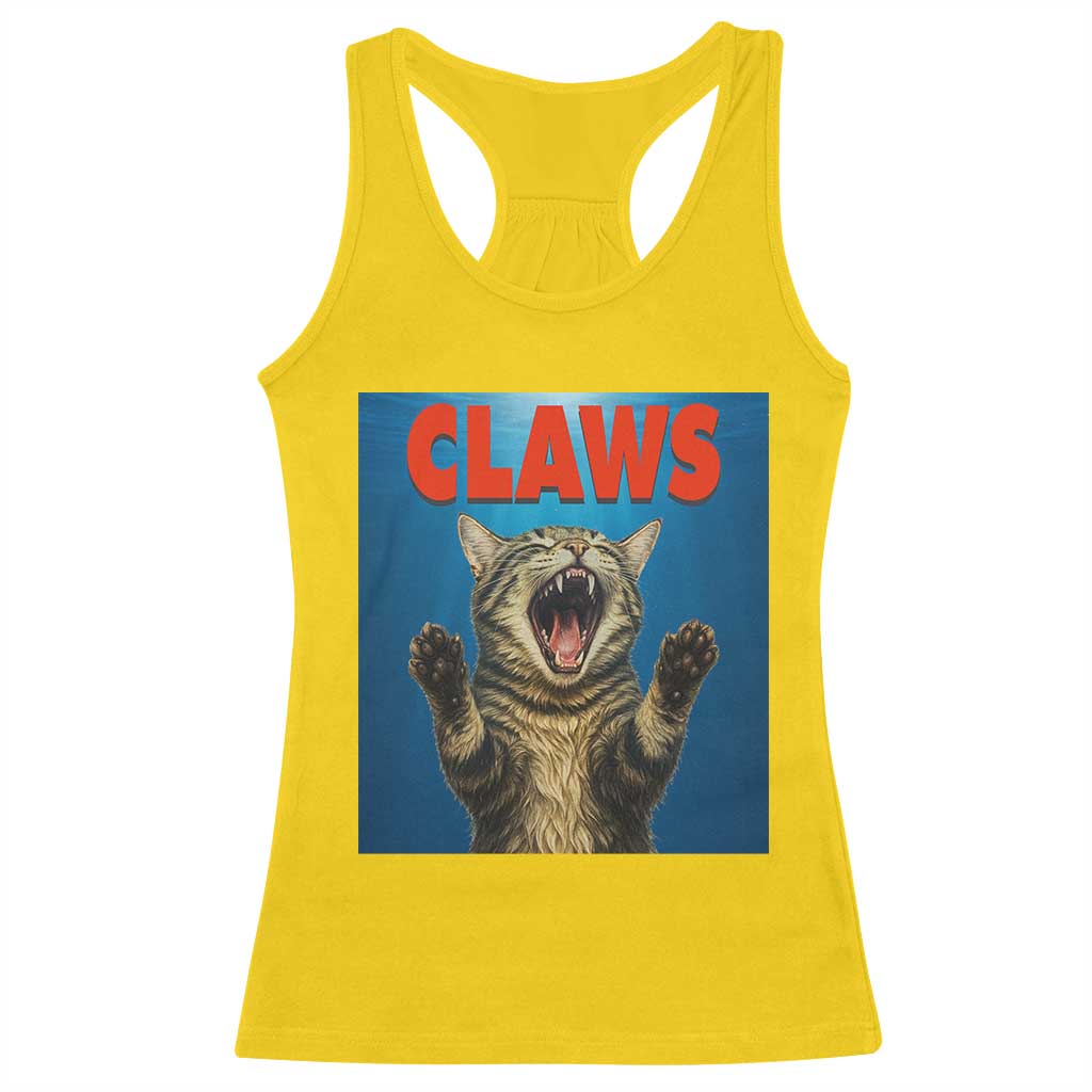 Funny Claws Cat Racerback Tank Top Horror Movie Parody TS12 Daisy Print Your Wear