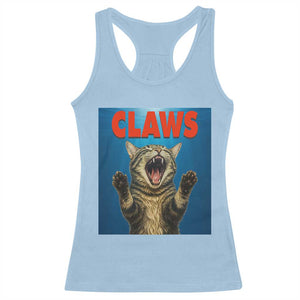 Funny Claws Cat Racerback Tank Top Horror Movie Parody TS12 Light Blue Print Your Wear