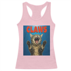 Funny Claws Cat Racerback Tank Top Horror Movie Parody TS12 Light Pink Print Your Wear