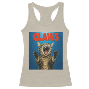Funny Claws Cat Racerback Tank Top Horror Movie Parody TS12 Sand Print Your Wear