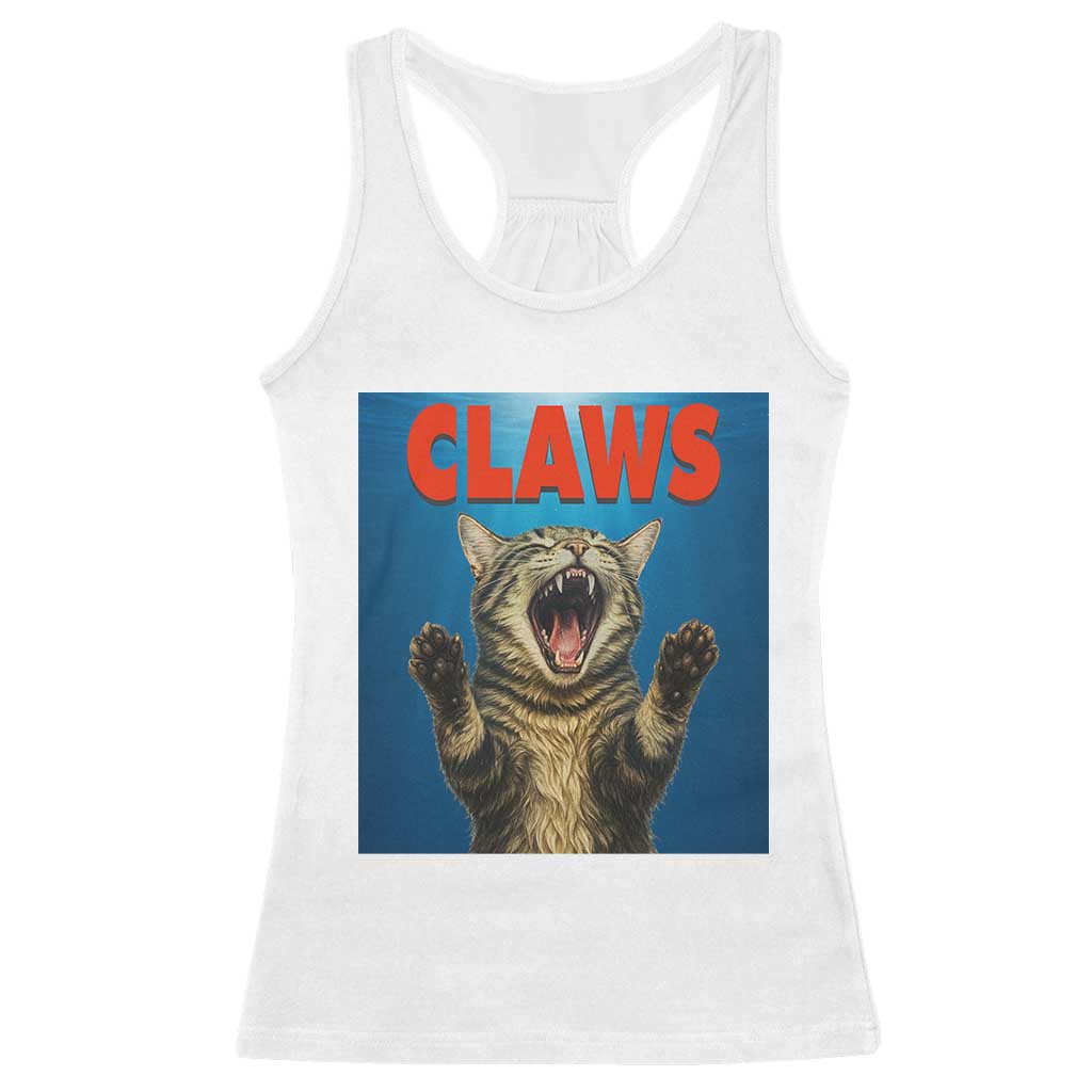 Funny Claws Cat Racerback Tank Top Horror Movie Parody TS12 White Print Your Wear
