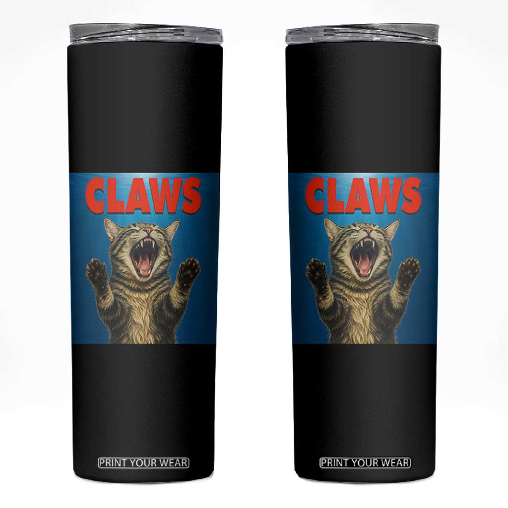 Funny Claws Cat Skinny Tumbler Horror Movie Parody TS12 Black Print Your Wear