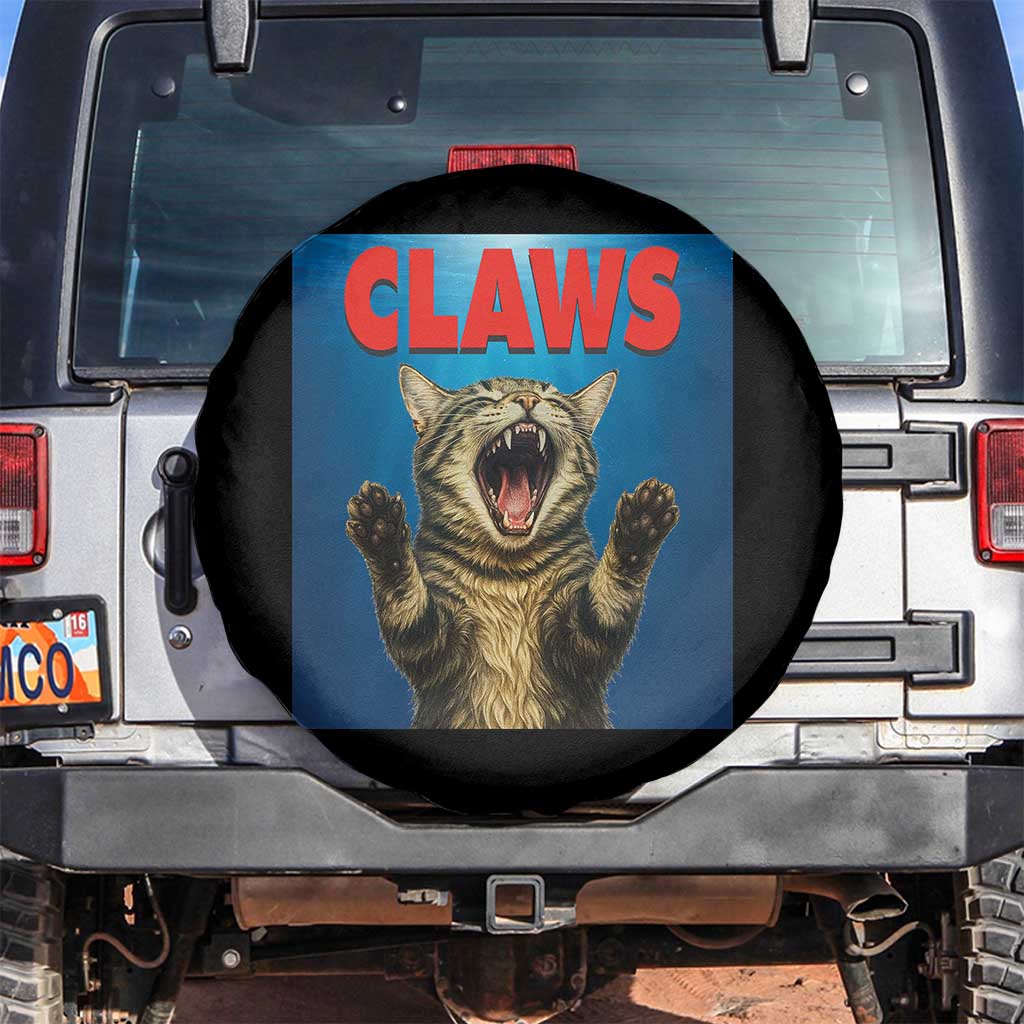 Funny Claws Cat Spare Tire Cover Horror Movie Parody TS12 No hole Black Print Your Wear