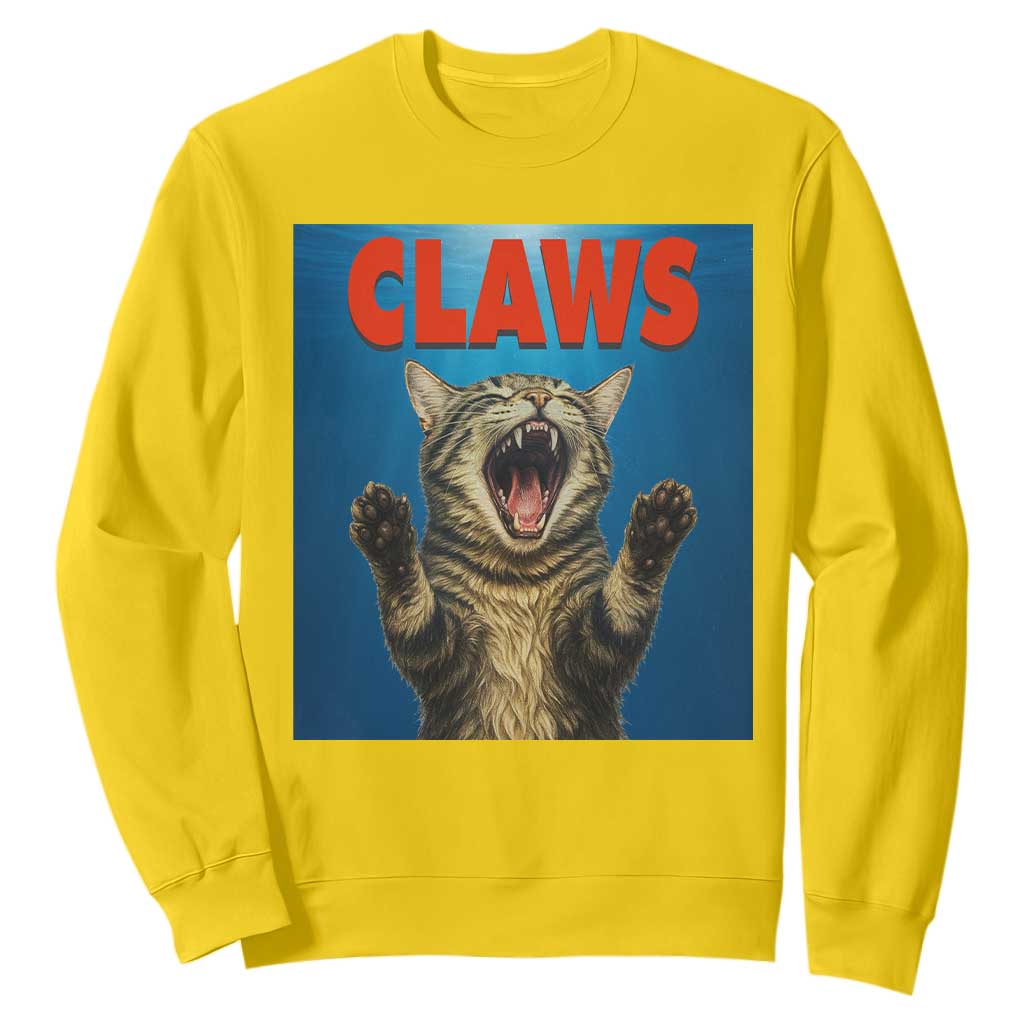 Funny Claws Cat Sweatshirt Horror Movie Parody TS12 Daisy Print Your Wear