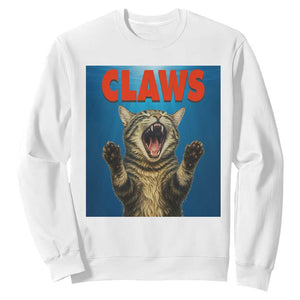 Funny Claws Cat Sweatshirt Horror Movie Parody TS12 White Print Your Wear