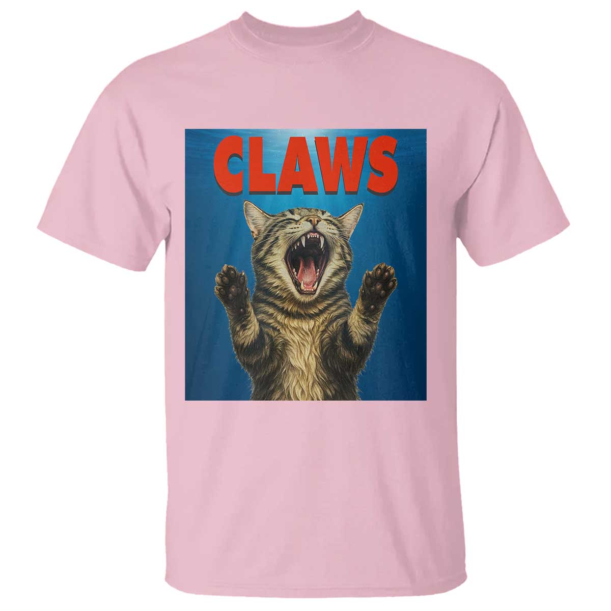 Funny Claws Cat T Shirt Horror Movie Parody TS12 Light Pink Print Your Wear