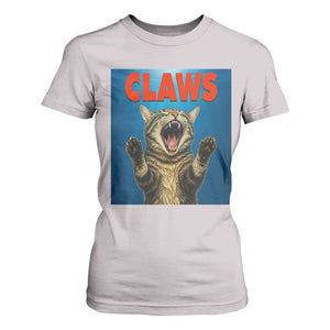 Funny Claws Cat T Shirt For Women Horror Movie Parody TS12 Ice Gray Print Your Wear