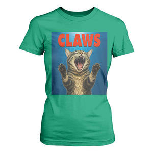 Funny Claws Cat T Shirt For Women Horror Movie Parody TS12 Irish Green Print Your Wear