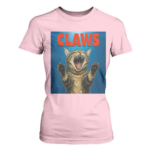 Funny Claws Cat T Shirt For Women Horror Movie Parody TS12 Light Pink Print Your Wear
