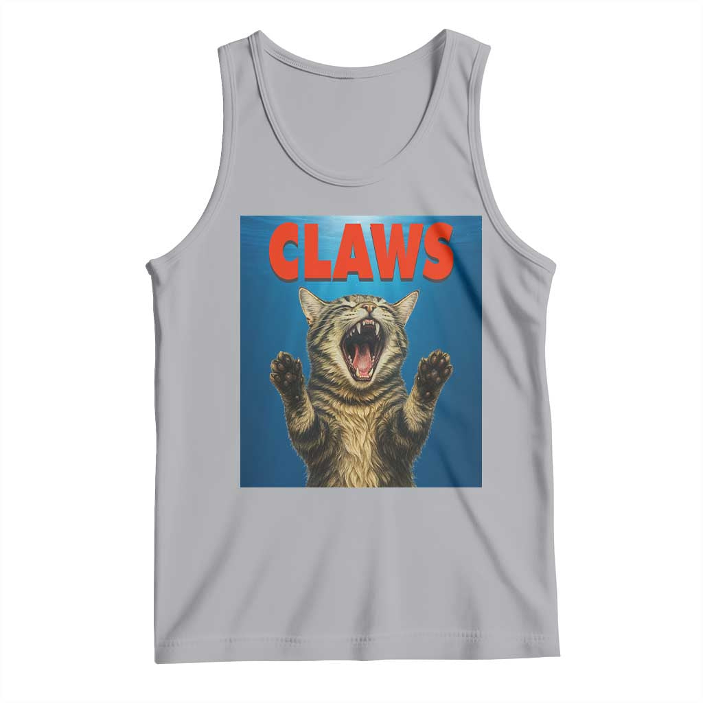 Funny Claws Cat Tank Top Horror Movie Parody TS12 Athletic Heather Print Your Wear