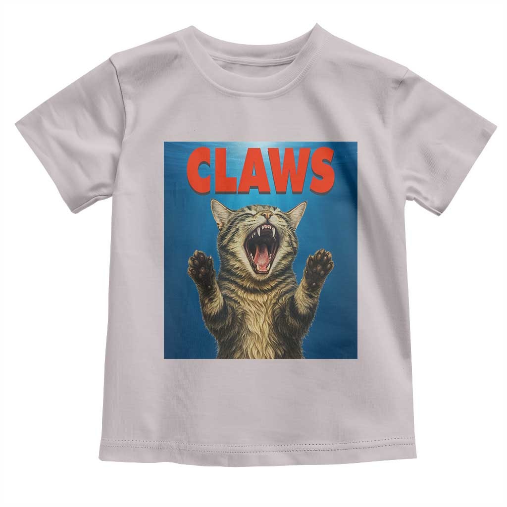 Funny Claws Cat Toddler T Shirt Horror Movie Parody TS12 Ice Gray Print Your Wear