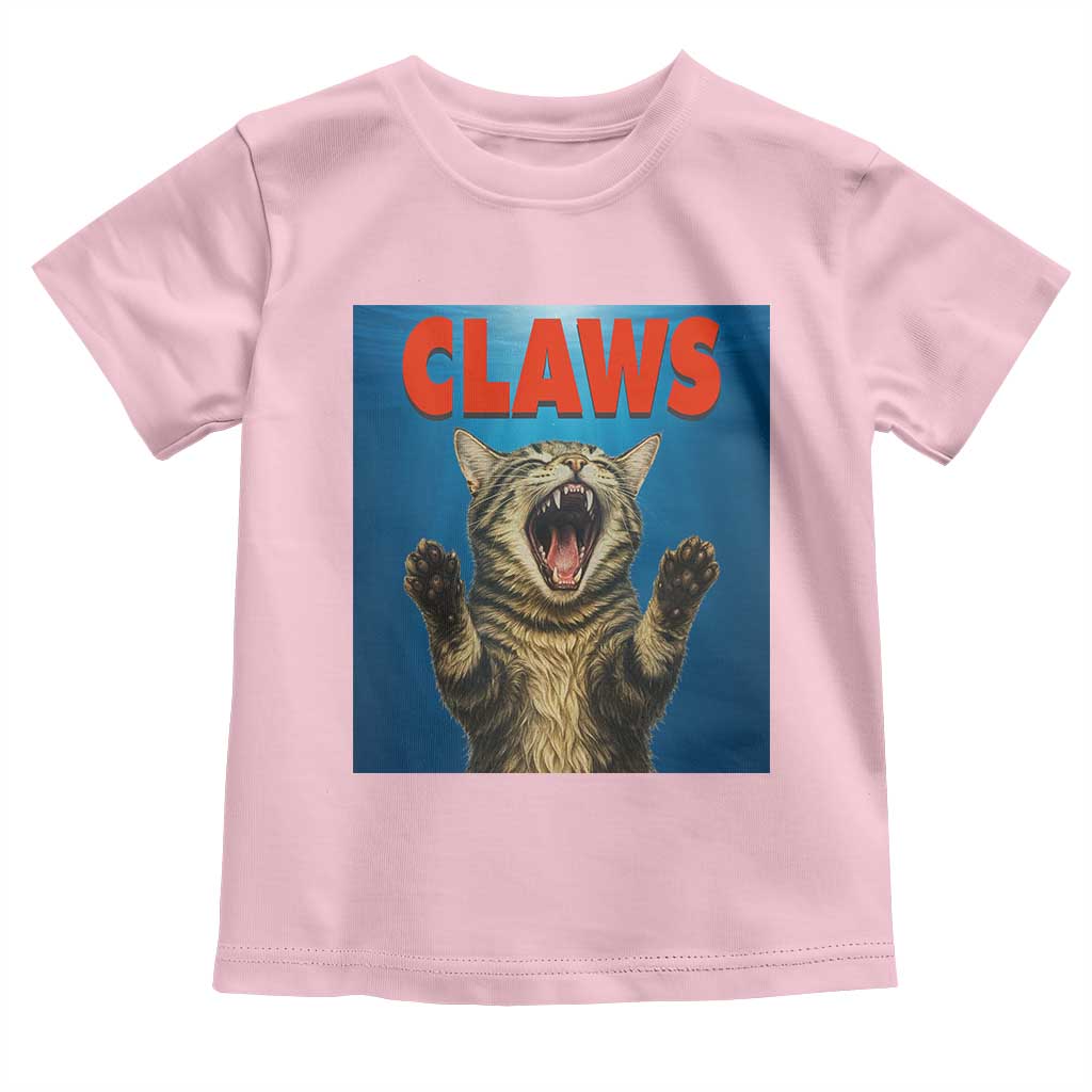 Funny Claws Cat Toddler T Shirt Horror Movie Parody TS12 Light Pink Print Your Wear