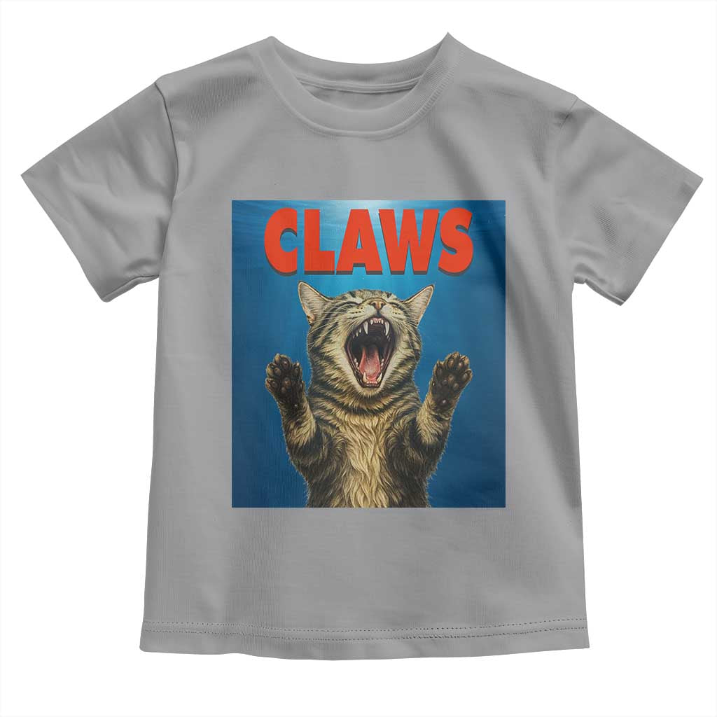 Funny Claws Cat Toddler T Shirt Horror Movie Parody TS12 Sport Gray Print Your Wear
