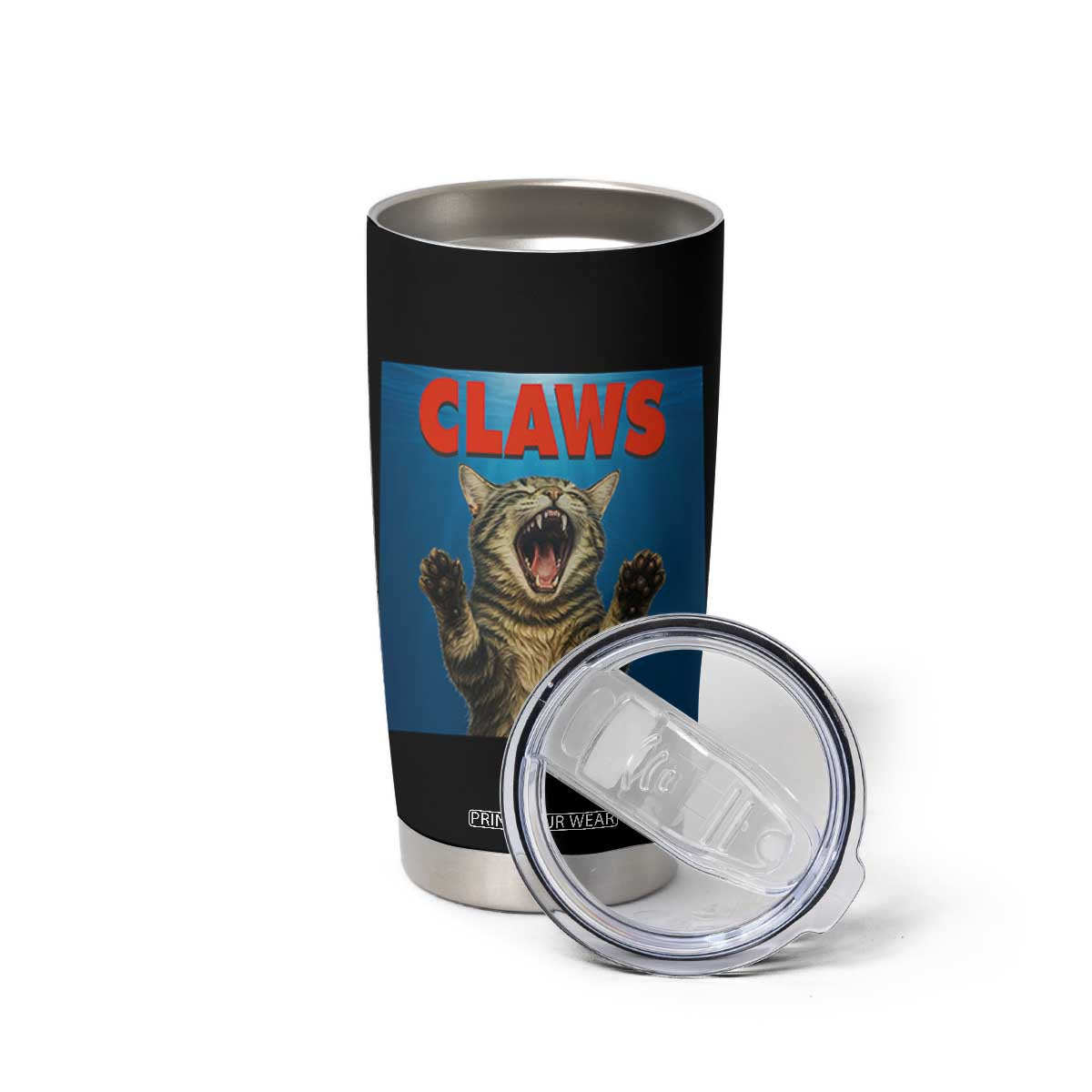 Funny Claws Cat Tumbler Cup Horror Movie Parody TS12 Print Your Wear
