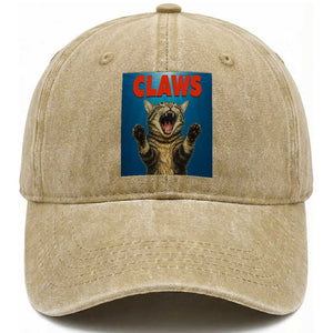 Funny Claws Cat Washed Cotton Baseball Cap Horror Movie Parody TS12 Print Your Wear
