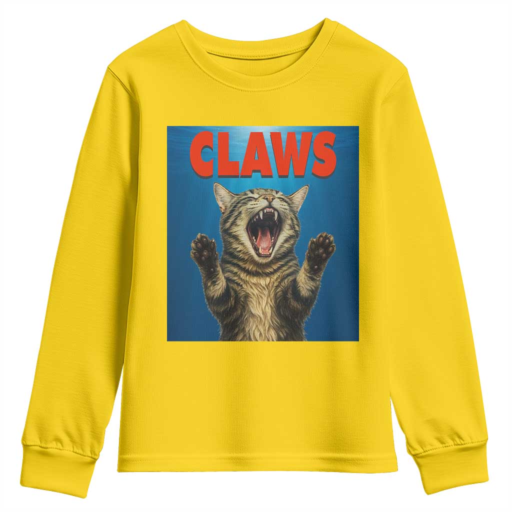 Funny Claws Cat Youth Sweatshirt Horror Movie Parody TS12 Daisy Print Your Wear