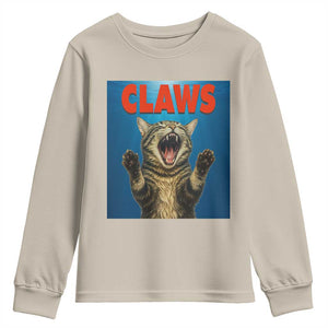 Funny Claws Cat Youth Sweatshirt Horror Movie Parody TS12 Sand Print Your Wear