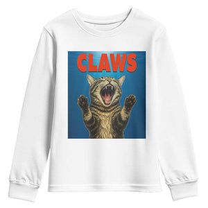 Funny Claws Cat Youth Sweatshirt Horror Movie Parody TS12 White Print Your Wear