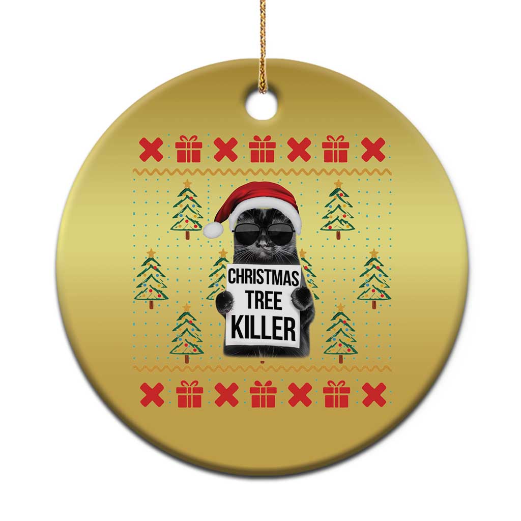 Funny Xmas Black Cat Christmas Ornament Xmas Tree Killer Santa Kitten TS12 Print Your Wear