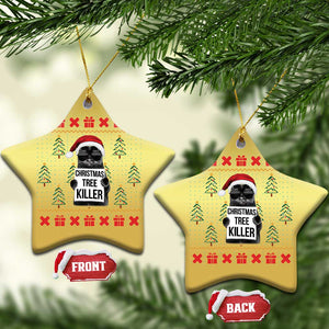 Funny Xmas Black Cat Christmas Ornament Xmas Tree Killer Santa Kitten TS12 Star Gold Print Your Wear