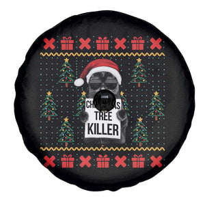 Funny Xmas Black Cat Spare Tire Cover Christmas Tree Killer Santa Kitten TS12 Print Your Wear