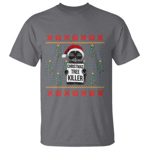 Funny Xmas Black Cat T Shirt Christmas Tree Killer Santa Kitten TS12 Charcoal Print Your Wear