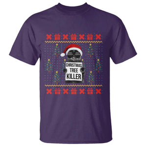 Funny Xmas Black Cat T Shirt Christmas Tree Killer Santa Kitten TS12 Purple Print Your Wear