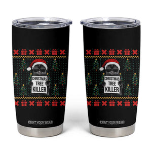 Funny Xmas Black Cat Tumbler Cup Christmas Tree Killer Santa Kitten TS12 Black Print Your Wear