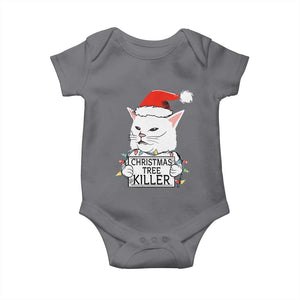 Funny Xmas Grumpy Cat Baby Onesie Christmas Tree Killer Santa Kitten TS12 Charcoal Print Your Wear