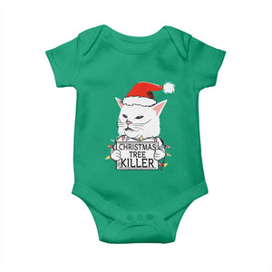 Funny Xmas Grumpy Cat Baby Onesie Christmas Tree Killer Santa Kitten TS12 Irish Green Print Your Wear
