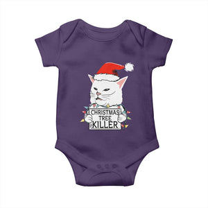 Funny Xmas Grumpy Cat Baby Onesie Christmas Tree Killer Santa Kitten TS12 Purple Print Your Wear