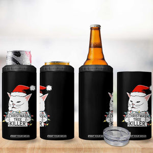 Funny Xmas Grumpy Cat 4 in 1 Can Cooler Tumbler Christmas Tree Killer Santa Kitten TS12 Print Your Wear
