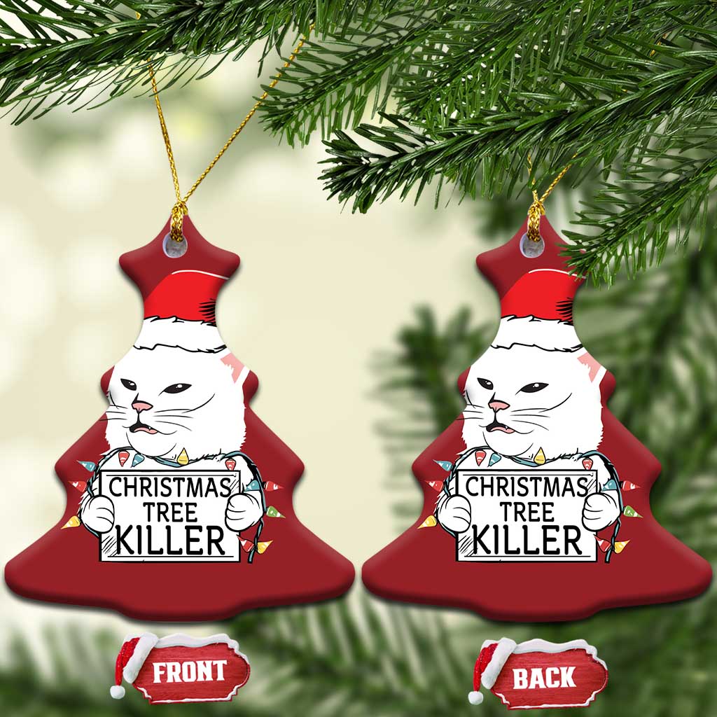 Funny Xmas Grumpy Cat Christmas Ornament Xmas Tree Killer Santa Kitten TS12 Christmas Tree Red Print Your Wear