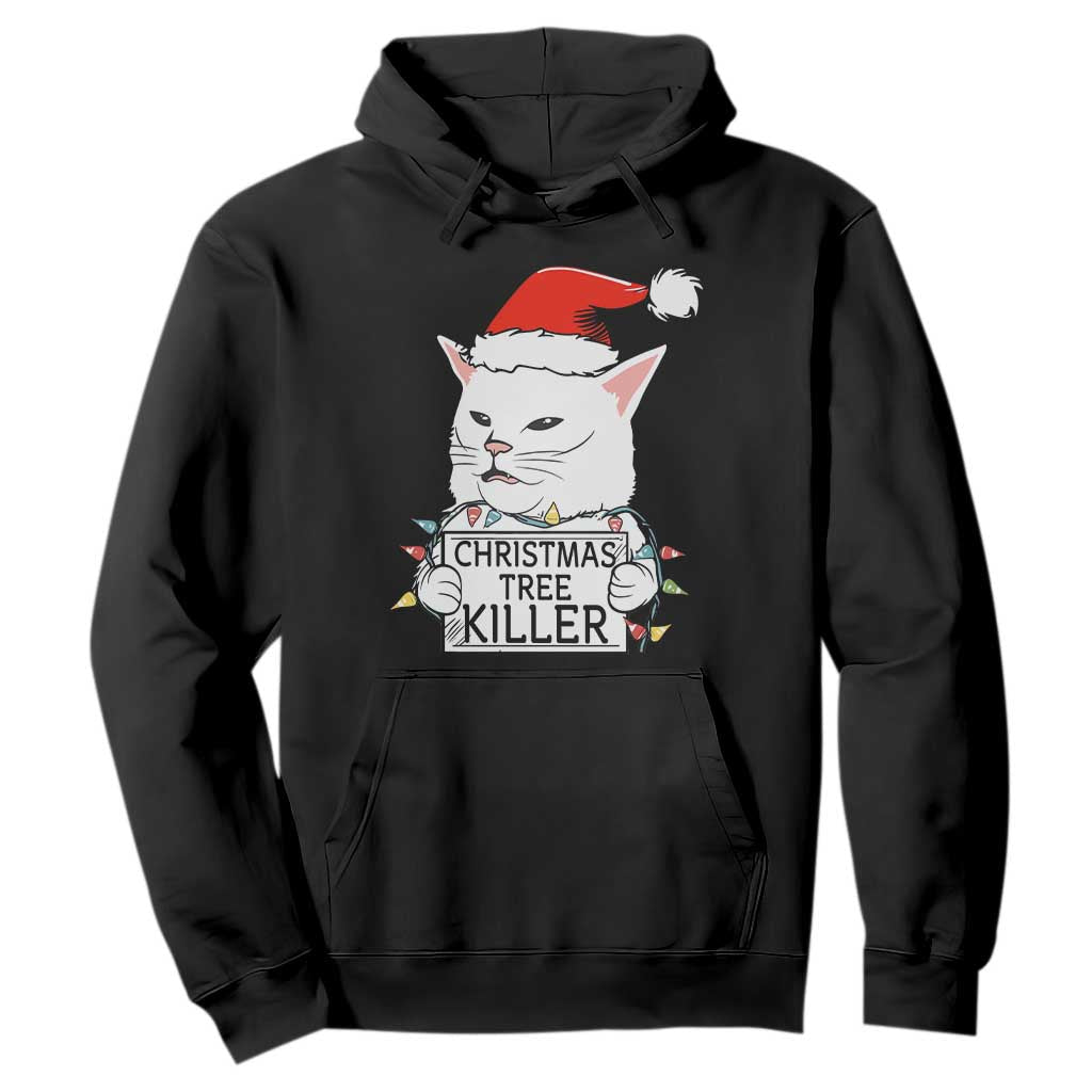 Funny Xmas Grumpy Cat Hoodie Christmas Tree Killer Santa Kitten TS12 Black Print Your Wear