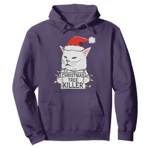 Funny Xmas Grumpy Cat Hoodie Christmas Tree Killer Santa Kitten TS12 Purple Print Your Wear