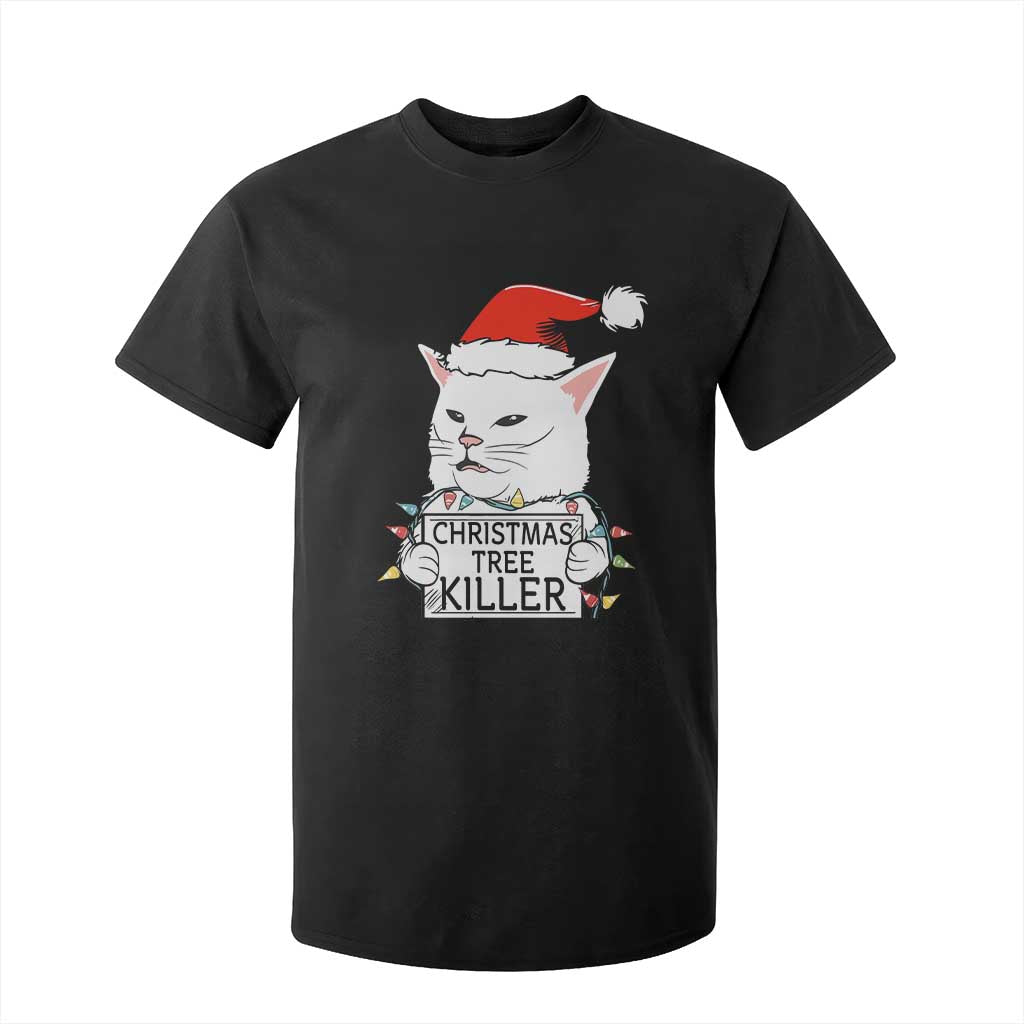 Funny Xmas Grumpy Cat T Shirt For Kid Christmas Tree Killer Santa Kitten TS12 Black Print Your Wear