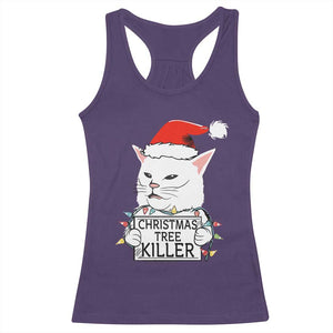 Funny Xmas Grumpy Cat Racerback Tank Top Christmas Tree Killer Santa Kitten TS12 Purple Print Your Wear