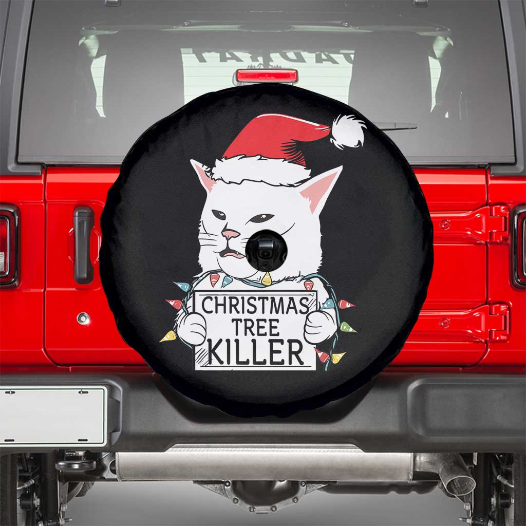 Funny Xmas Grumpy Cat Spare Tire Cover Christmas Tree Killer Santa Kitten TS12 Black Print Your Wear