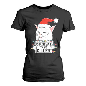 Funny Xmas Grumpy Cat T Shirt For Women Christmas Tree Killer Santa Kitten TS12 Black Print Your Wear