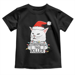 Funny Xmas Grumpy Cat Toddler T Shirt Christmas Tree Killer Santa Kitten TS12 Black Print Your Wear