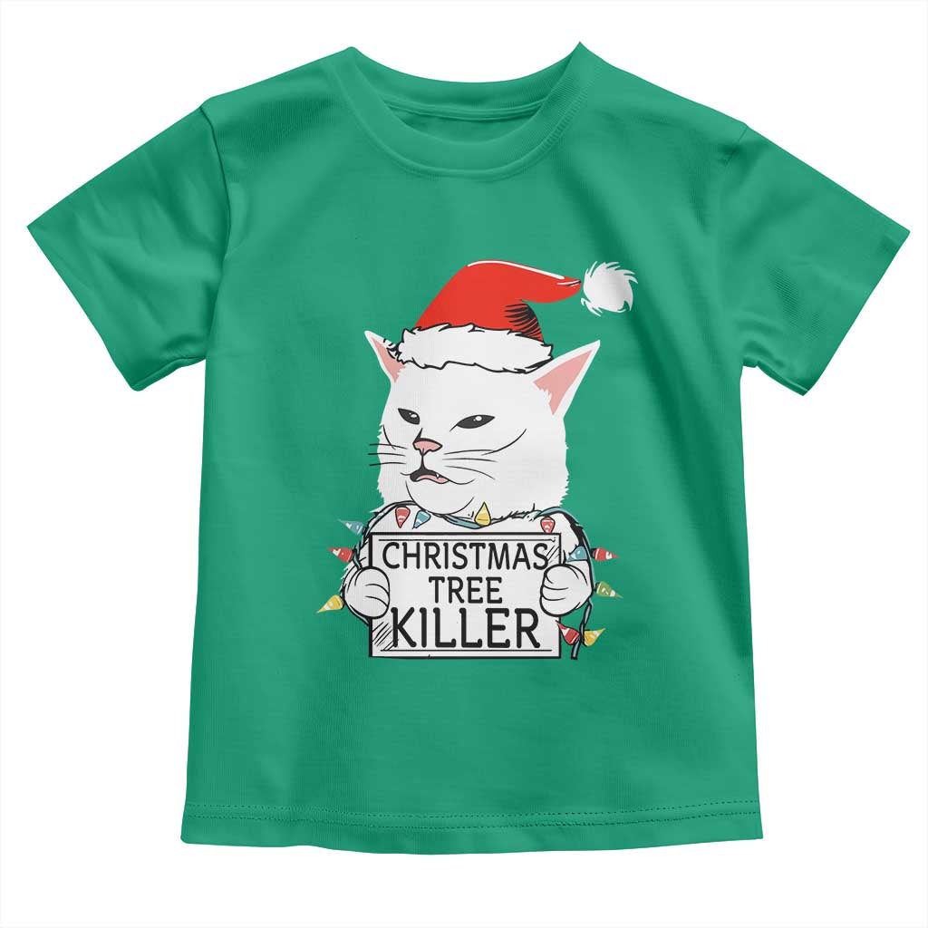 Funny Xmas Grumpy Cat Toddler T Shirt Christmas Tree Killer Santa Kitten TS12 Irish Green Print Your Wear