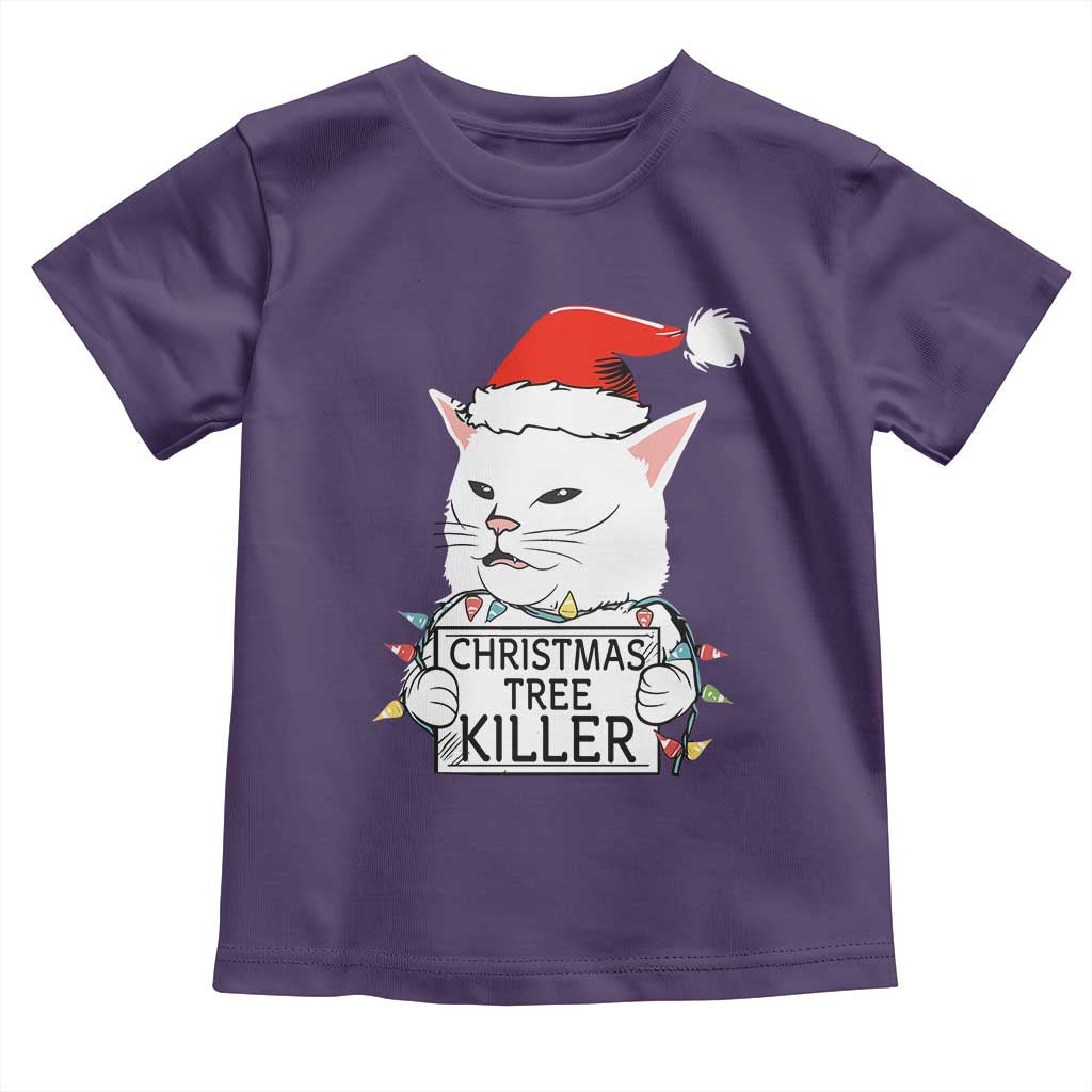 Funny Xmas Grumpy Cat Toddler T Shirt Christmas Tree Killer Santa Kitten TS12 Purple Print Your Wear