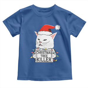 Funny Xmas Grumpy Cat Toddler T Shirt Christmas Tree Killer Santa Kitten TS12 Royal Blue Print Your Wear