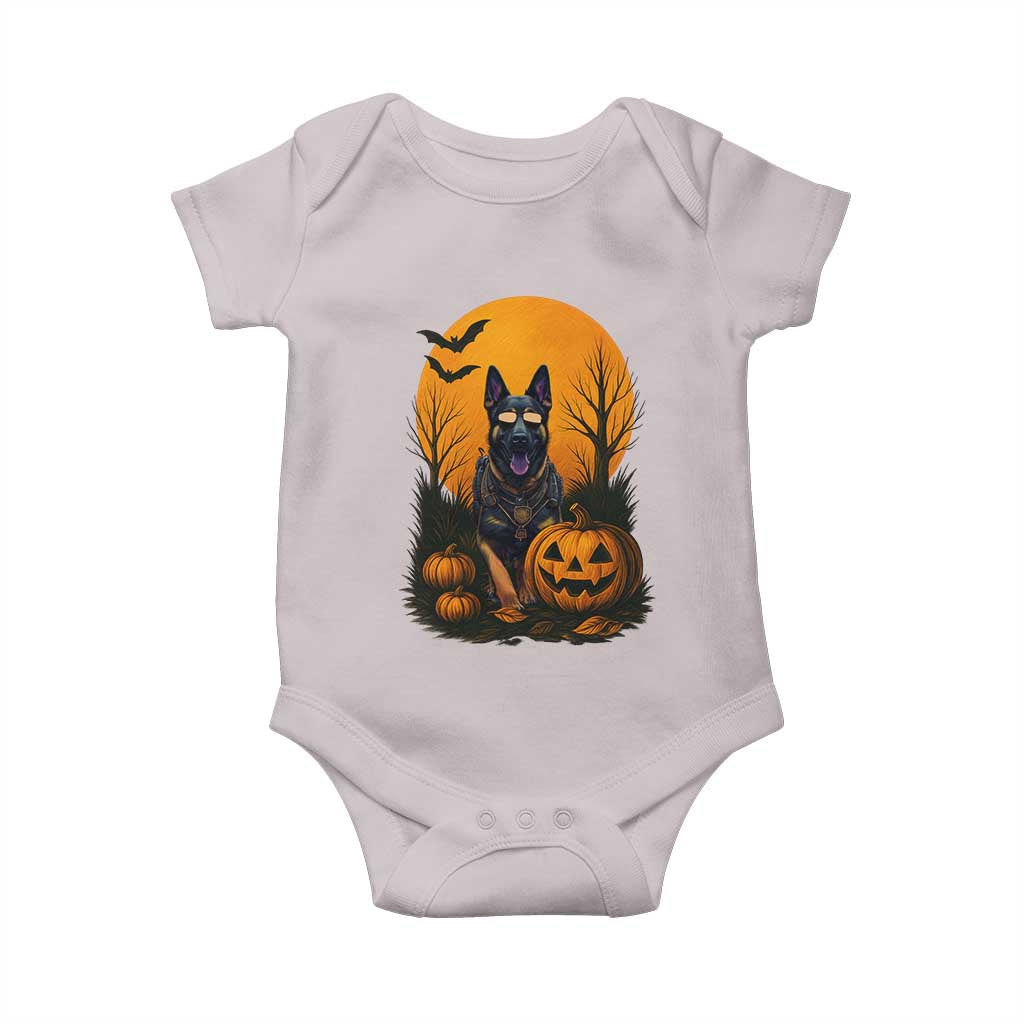 Cool German Shepherd Police Dog Celebrate Halloween Baby Onesie TS12 Ice Gray Print Your Wear