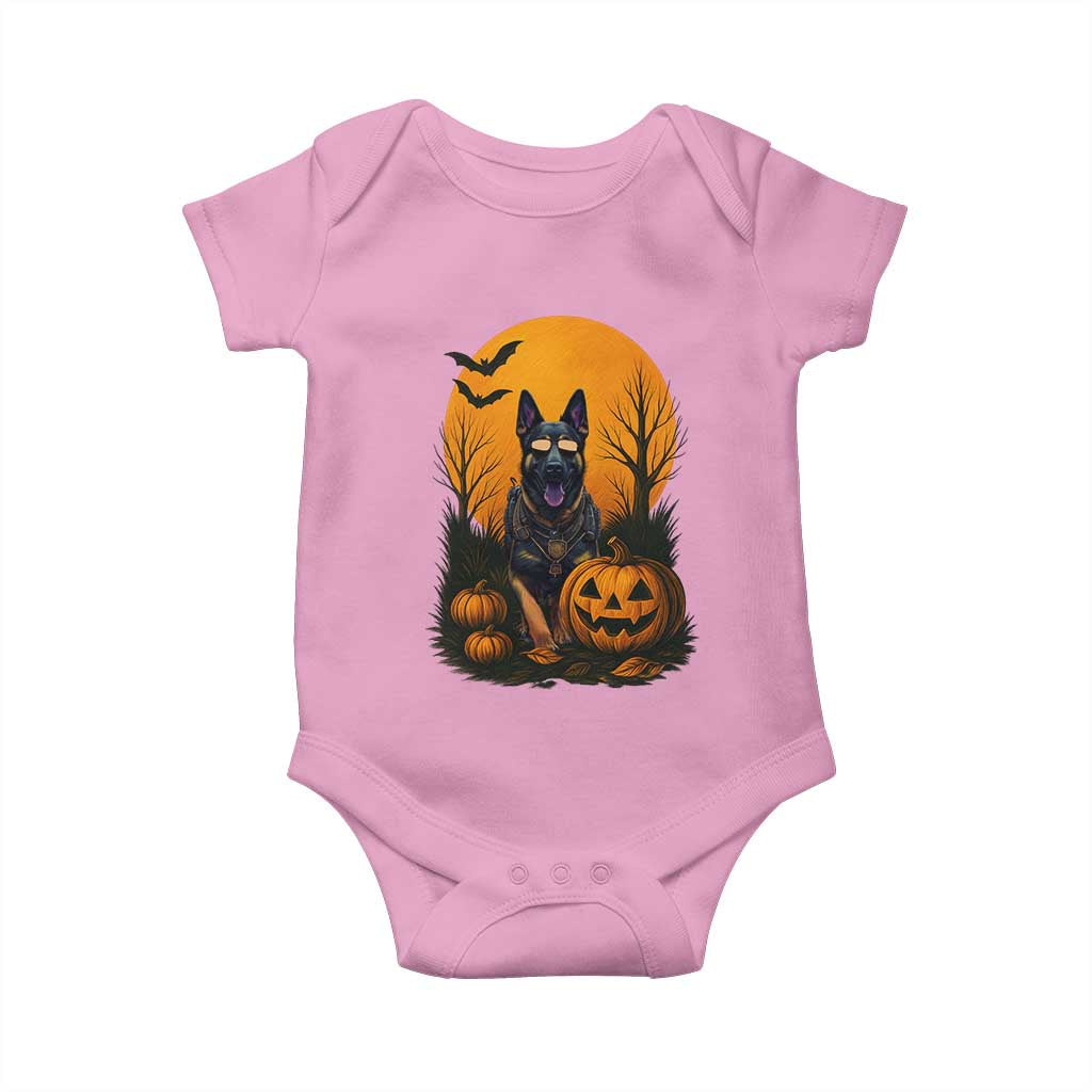 Cool German Shepherd Police Dog Celebrate Halloween Baby Onesie TS12 Light Pink Print Your Wear