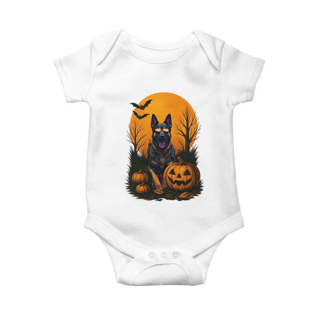 Cool German Shepherd Police Dog Celebrate Halloween Baby Onesie TS12 White Print Your Wear